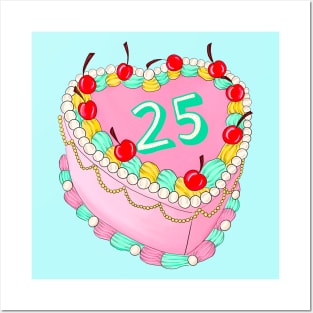 25th Birthday cake Posters and Art